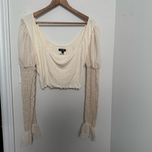 Widow dolls kill Cream Women's Top puff sleeve romantic cottagecore XL coquette - Picture 4 of 5